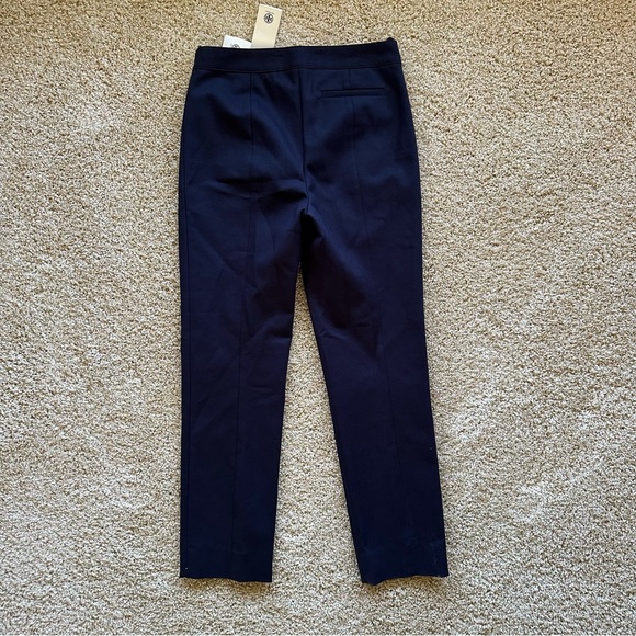 Tory Burch Vanner Pant Navy Blue Tailored Slim Pants Size 0 NWT - Picture 3 of 8